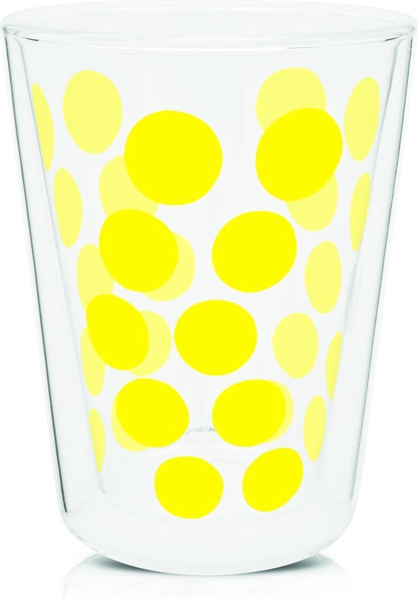 Zak!Designs Dotdot Theebeker - Dubbelwandig - 35 cl - Geel