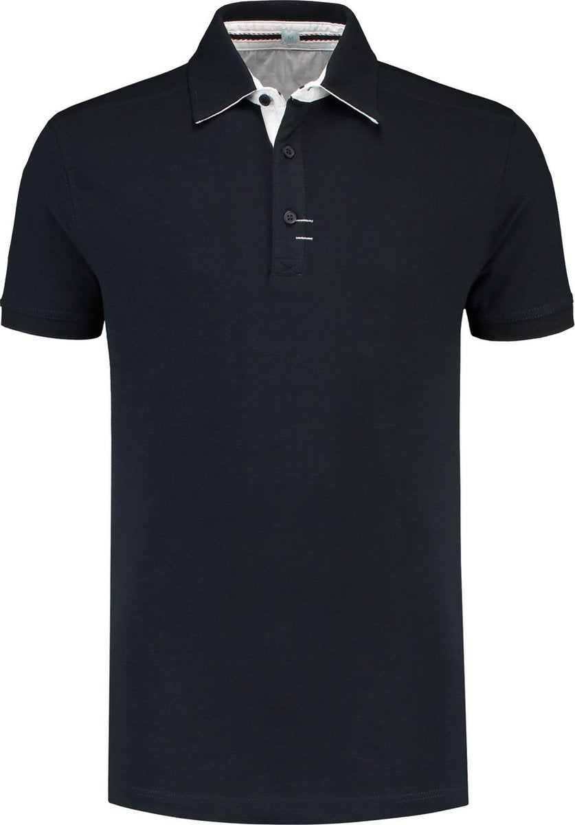 L&S Polo Contrast Cot/Elast SS for him