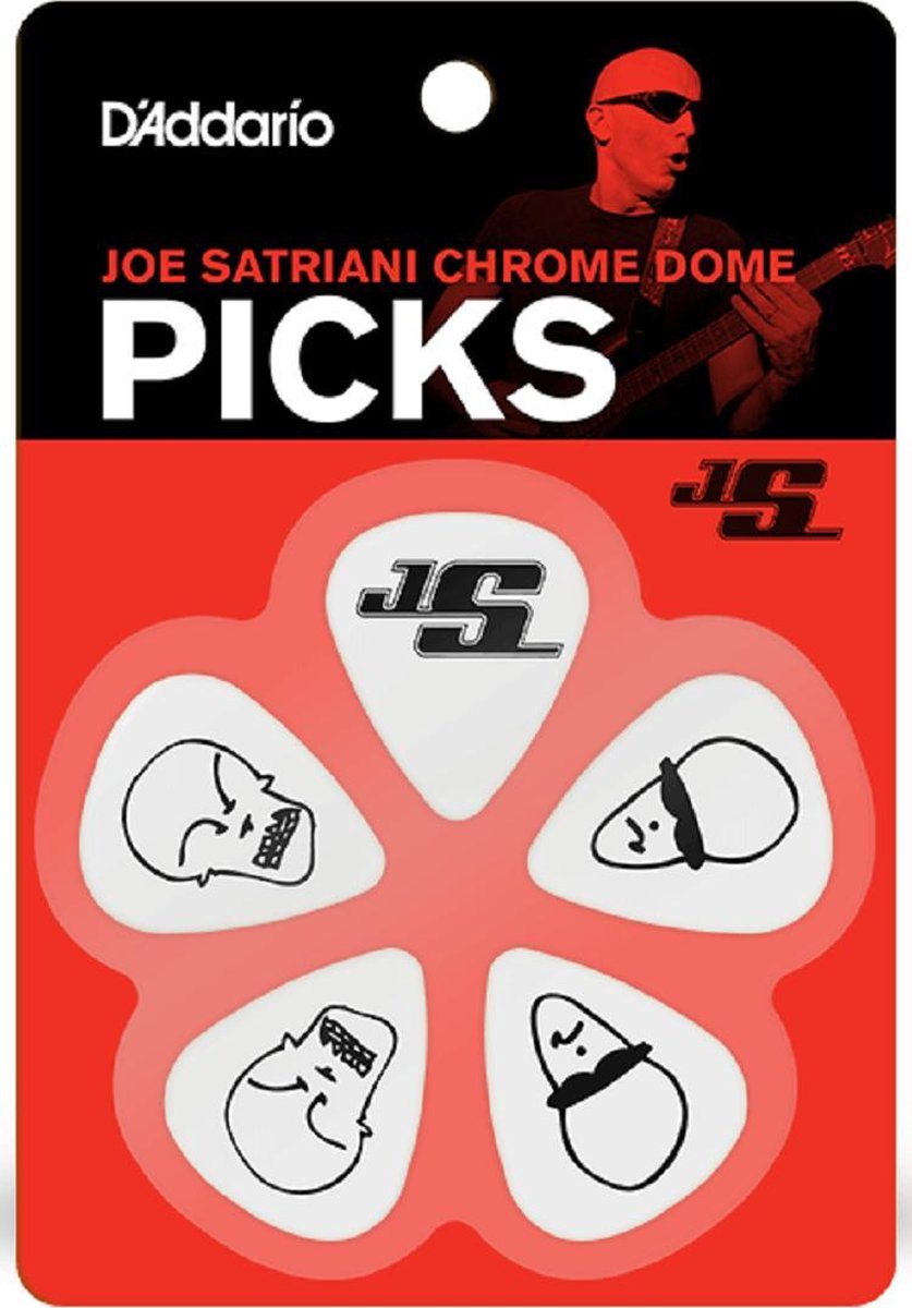 D'Addario Joe Satriani White Plectrum 10-pack Medium 0.70 mm