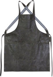 Dutchdeluxes - (Volnerf) Lederen Suspender Schort - Vintage Grijs