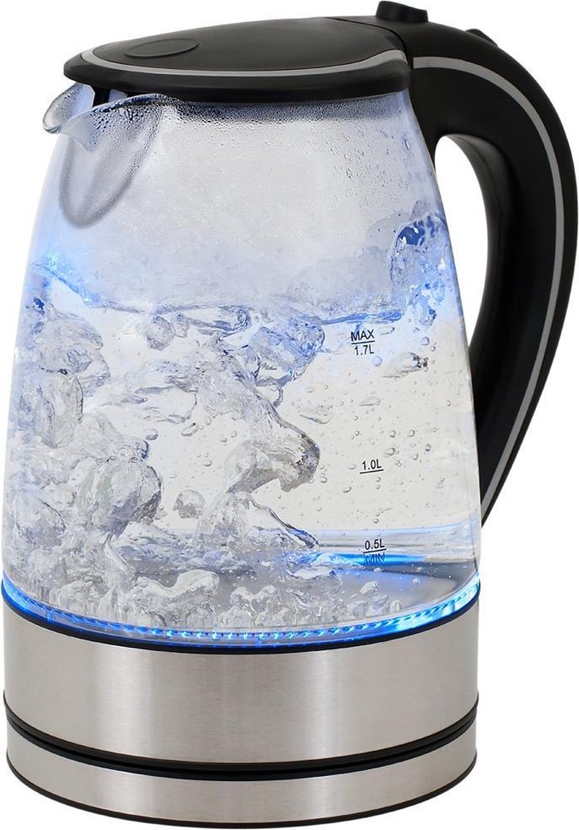 Deuba Waterkoker zwart/zilverglas/roestvrij staal 1