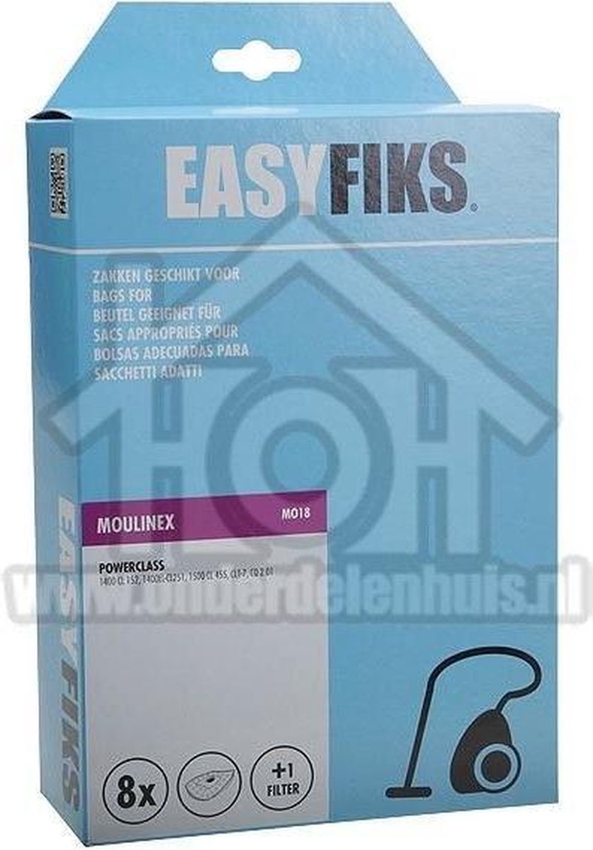 Easyfiks Stofzuigerzak Micro Fleece 8 stuks Nw Stijl Power Class A26B03