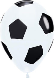 Tib Ballonnen Voetbal Led 20 Cm Latex Wit/zwart 4 Stuks