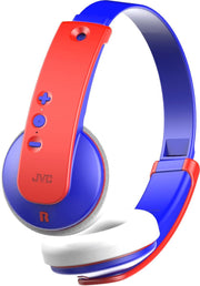 JVC HA-KD9BT - Draadloze kinder koptelefoon - Blauw/Rood
