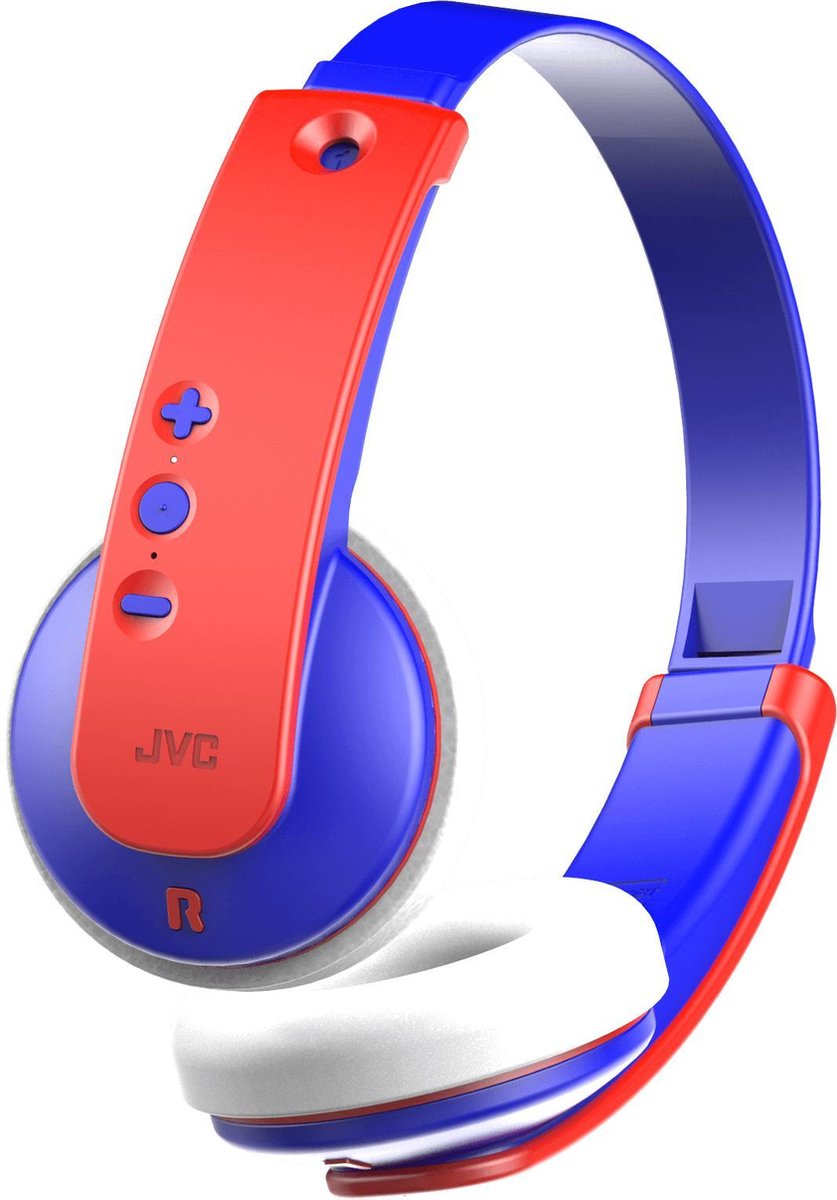 JVC HA-KD9BT - Draadloze kinder koptelefoon - Blauw/Rood