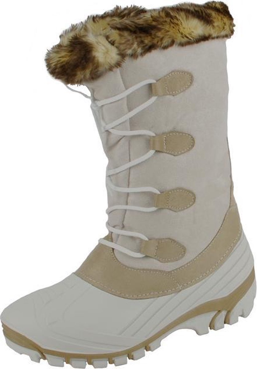 Gevavi - 1334 gevoerde dameslaars - Snowboots - Beige - Maat 35