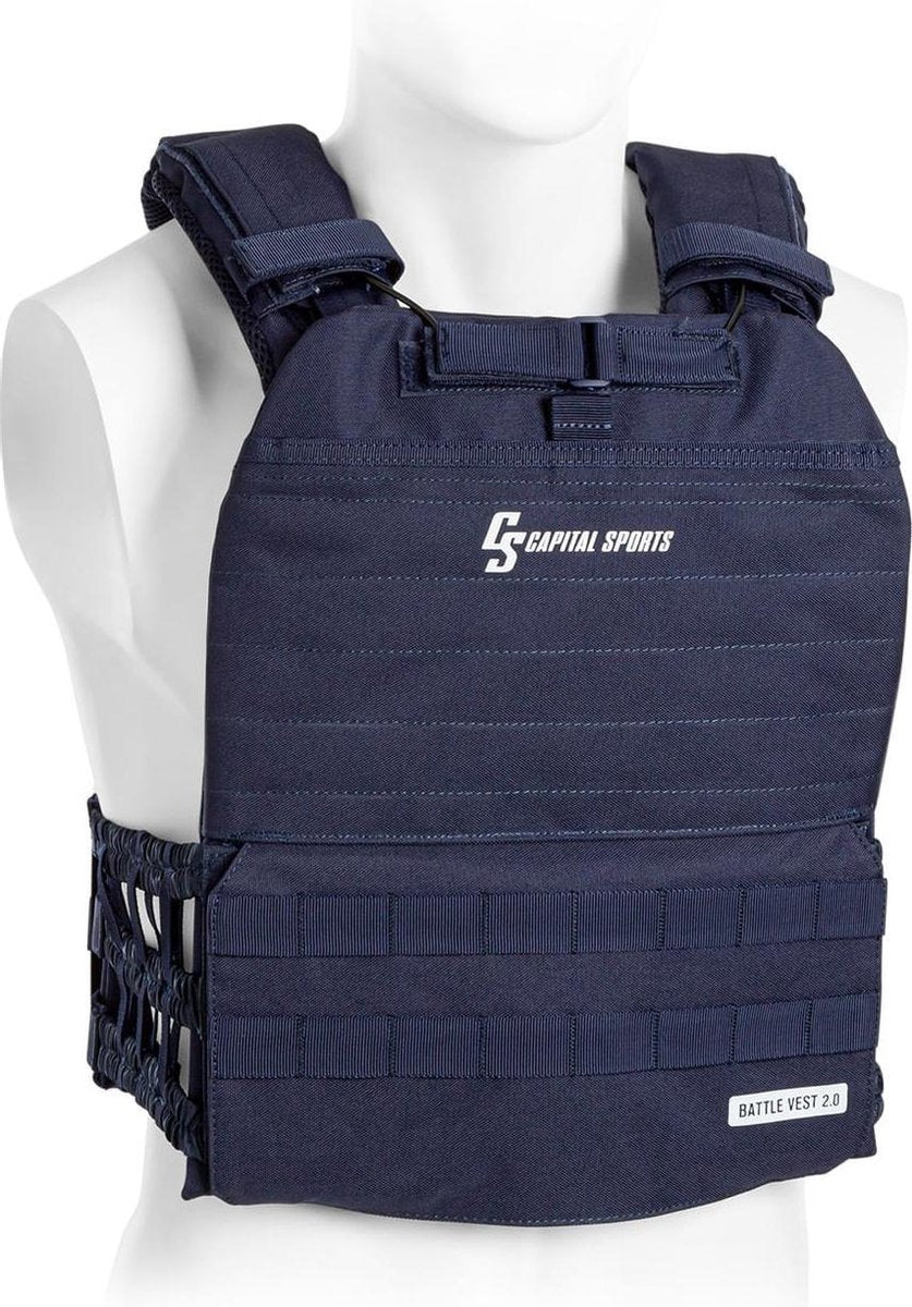 Battlevest 2.0 gewichtsvest 2x2 gewichten 5.75 & 8.75lbs blauw