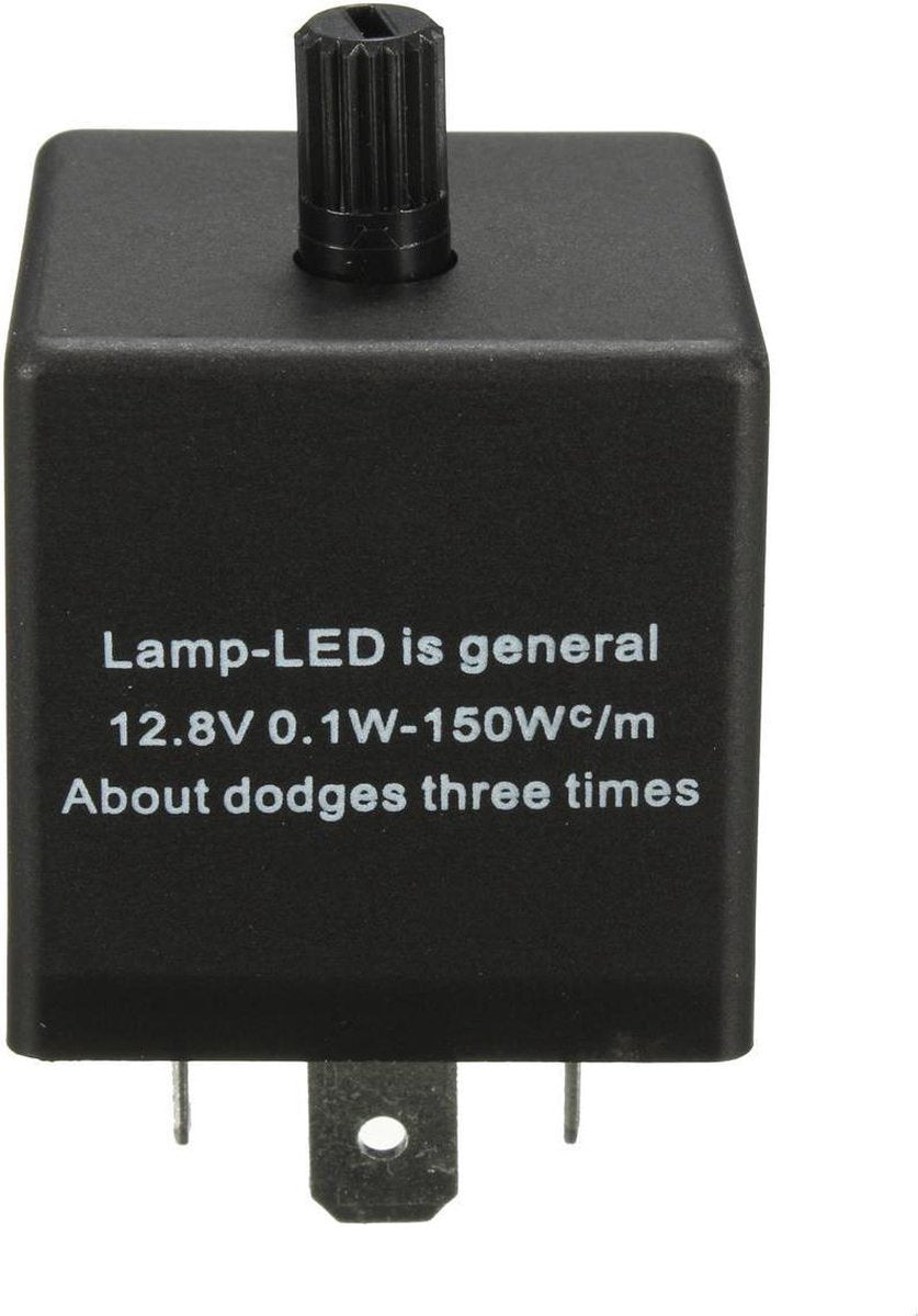 LED Relais regelbaar - 3 PINS - Universeel - Knipperlicht - Richtingaanwijzer - Motor - Brommer
