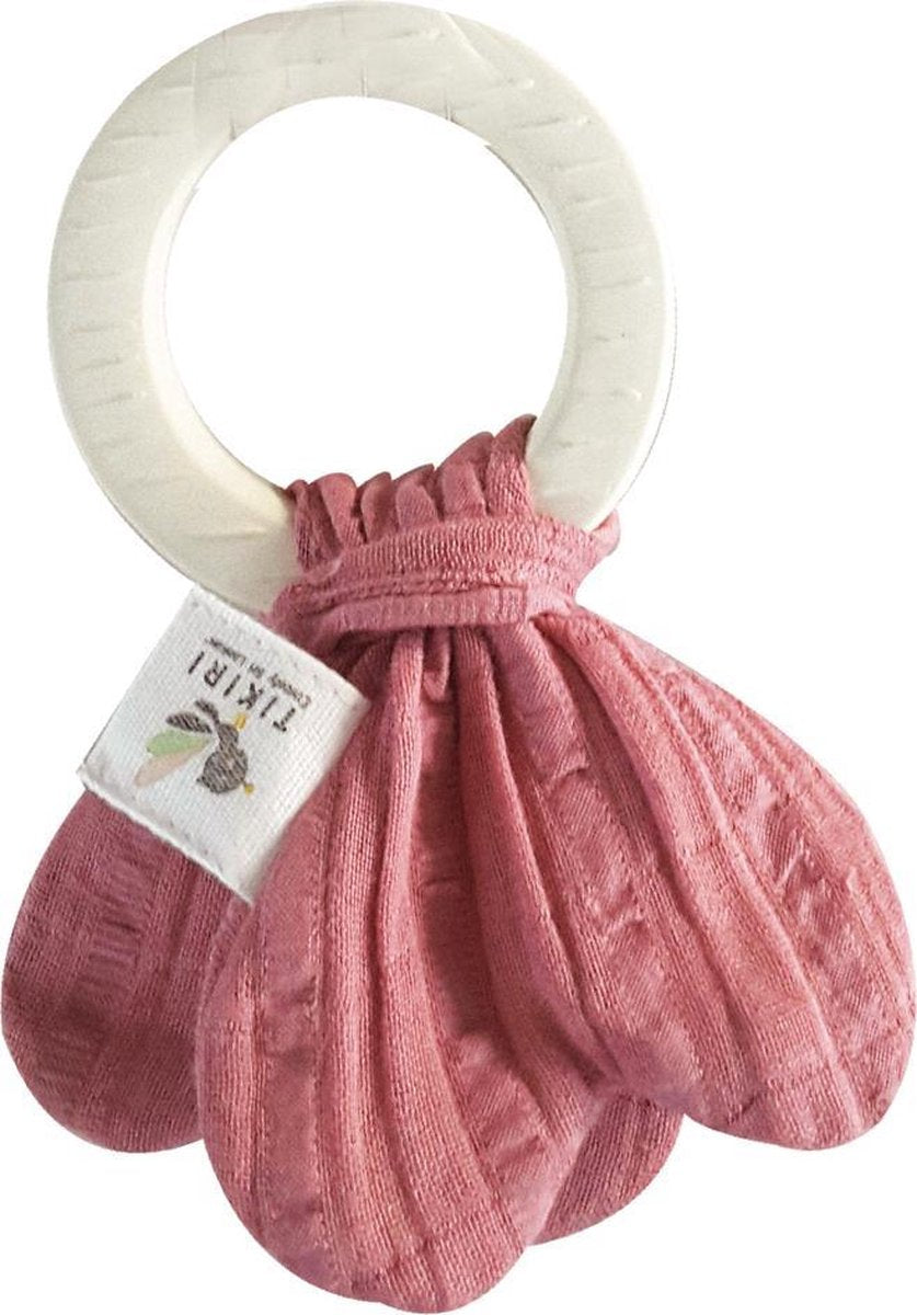 Tikiri Safari: BIJTRING met donkerroze knoop 16cm