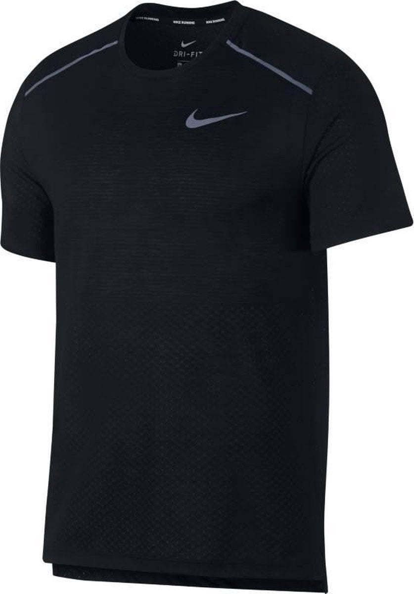 Nike Brthe Rise 365 Ss Heren Sportshirt - Black/(Reflective Silv) - Maat XL