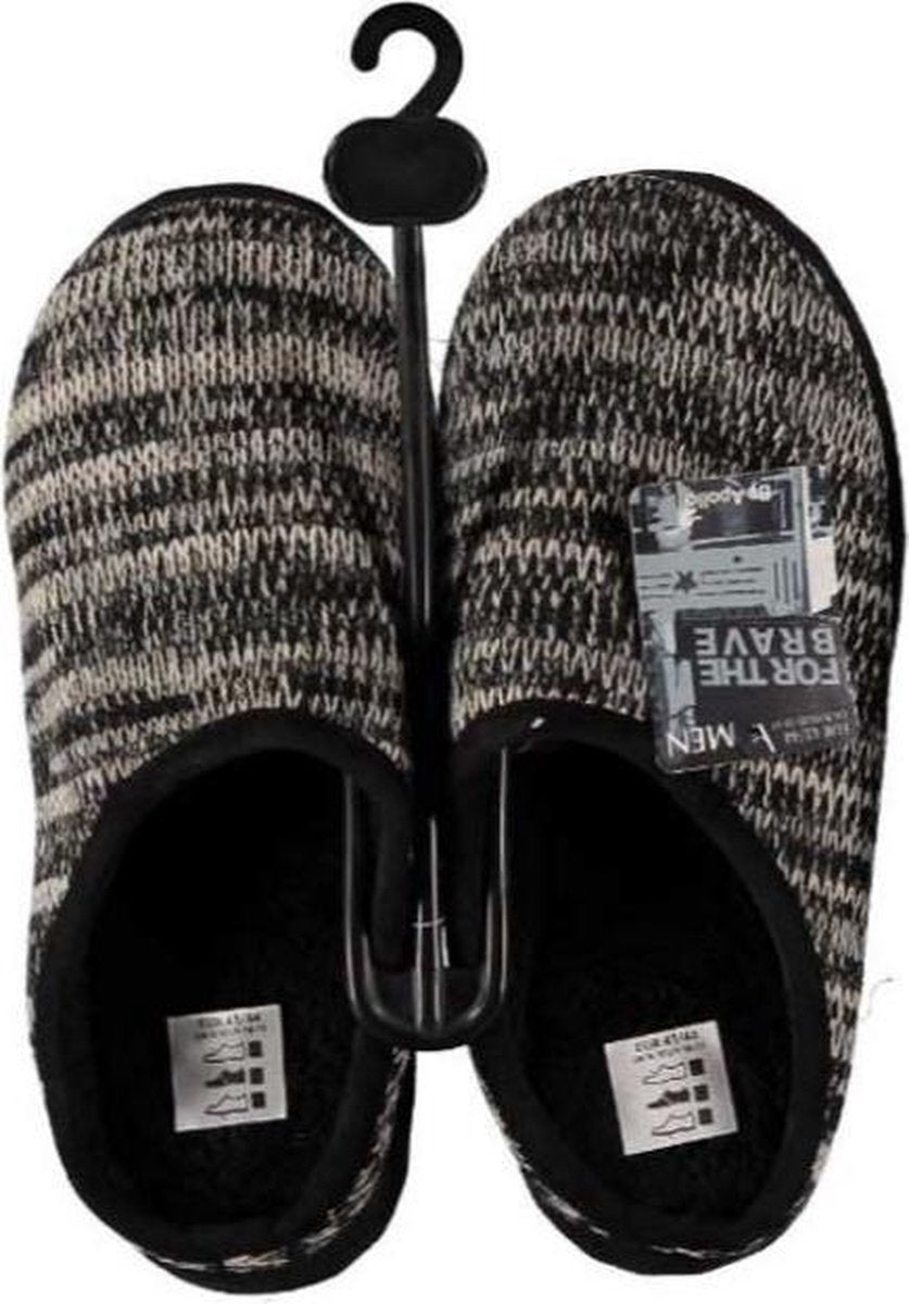 Apollo Pantoffels Home Heren Textiel/elastomeer Zwart Mt 45-46