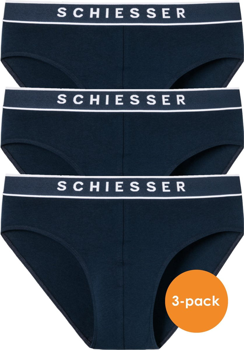 SCHIESSER 95/5 rio slips (3-pack) - donkerblauw -  Maat: S