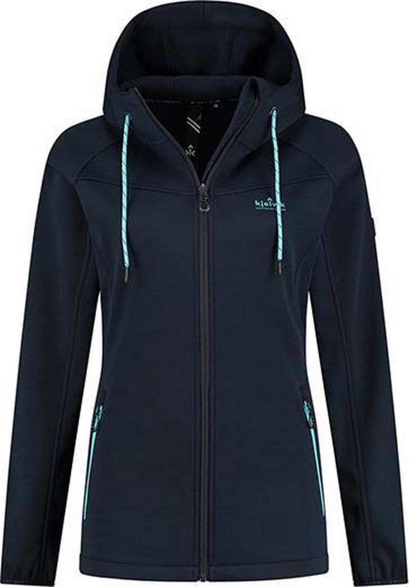 Kjelvik dames softshell jas Hilary - Blauw - Maat 50 - Winddicht en waterafstotend - Ademend materiaal