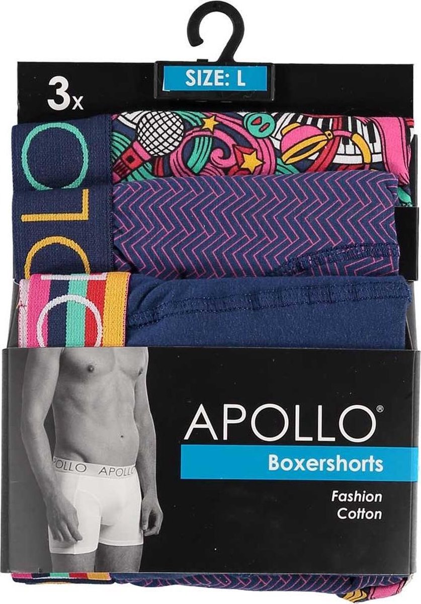 3 pak Apollo herenboxershort 107 - Blauw - XXL
