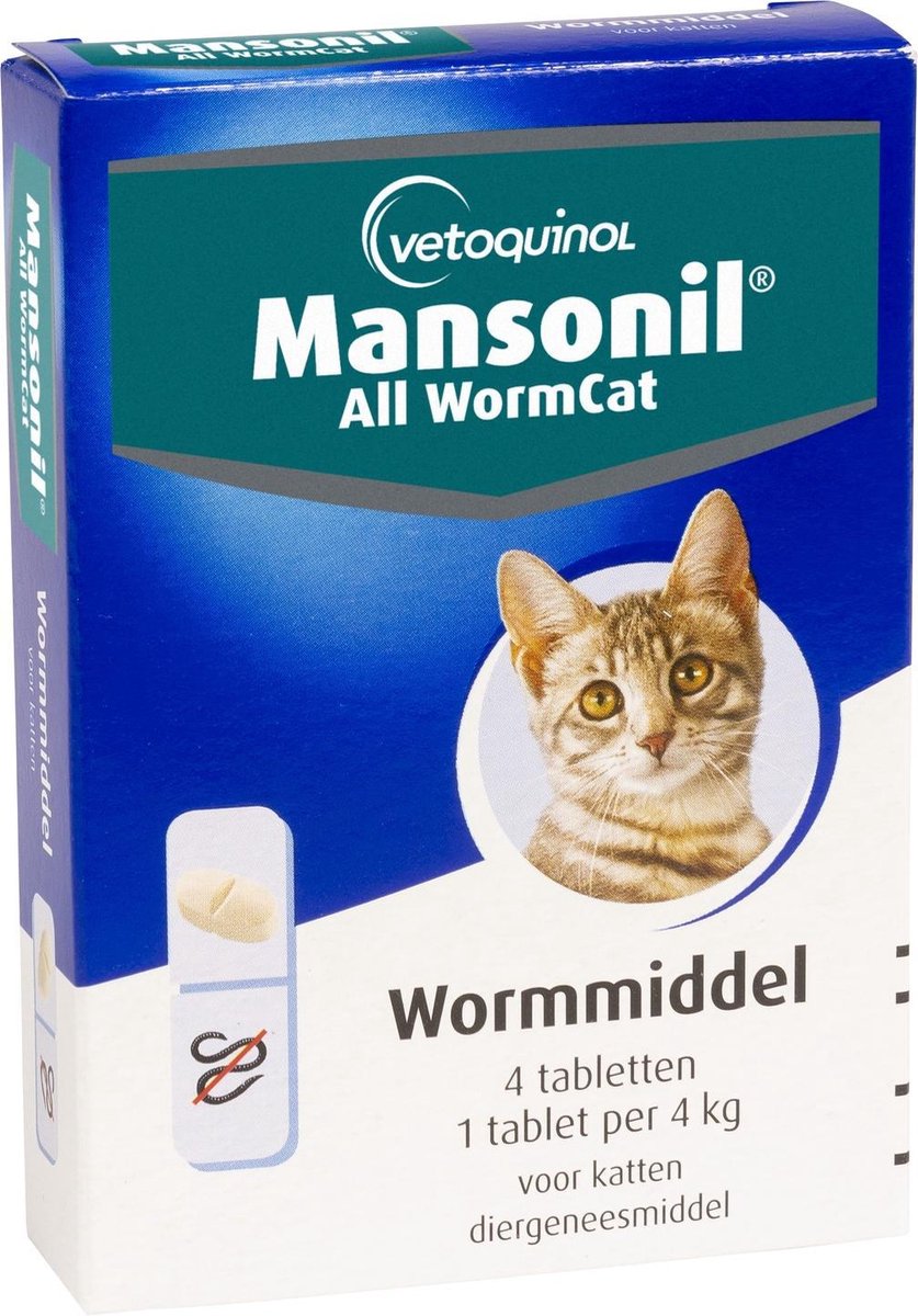 Mansonil All Worm Cat Ontworming - Kat - 4 tabletten