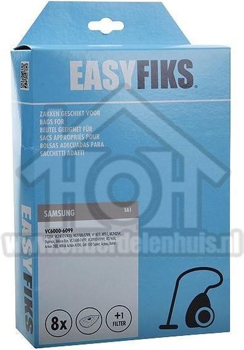 Easyfiks Stofzuigerzak Micro Fleece 8 stuks Nw Stijl FC-VC 7714V-7715V-7725H DJ6700692A