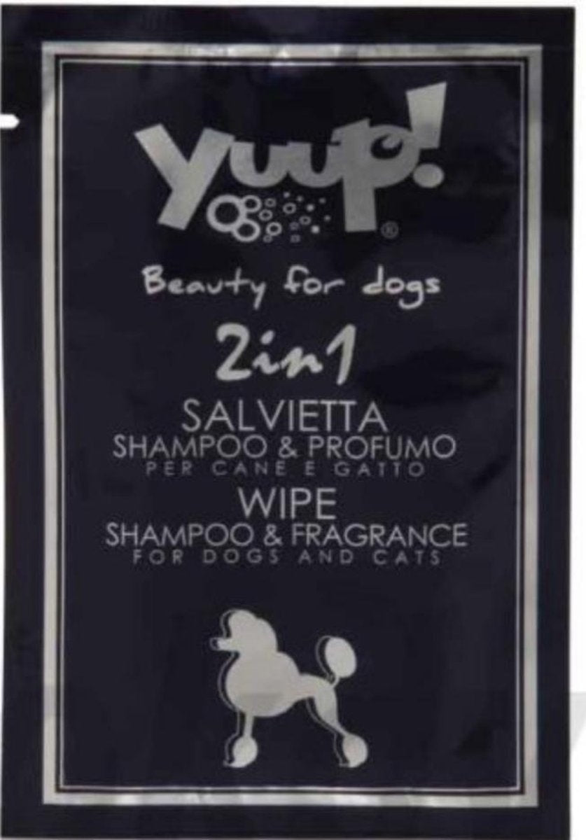 YUUP wegwerp wipes  met shampoo+parfum 7 ml voor kat en hond