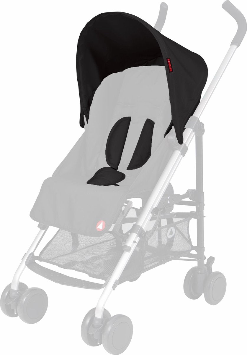 Topmark Lucca Zonnekap en Gordelbeschermer -voor de Lucca Buggy - Zwart