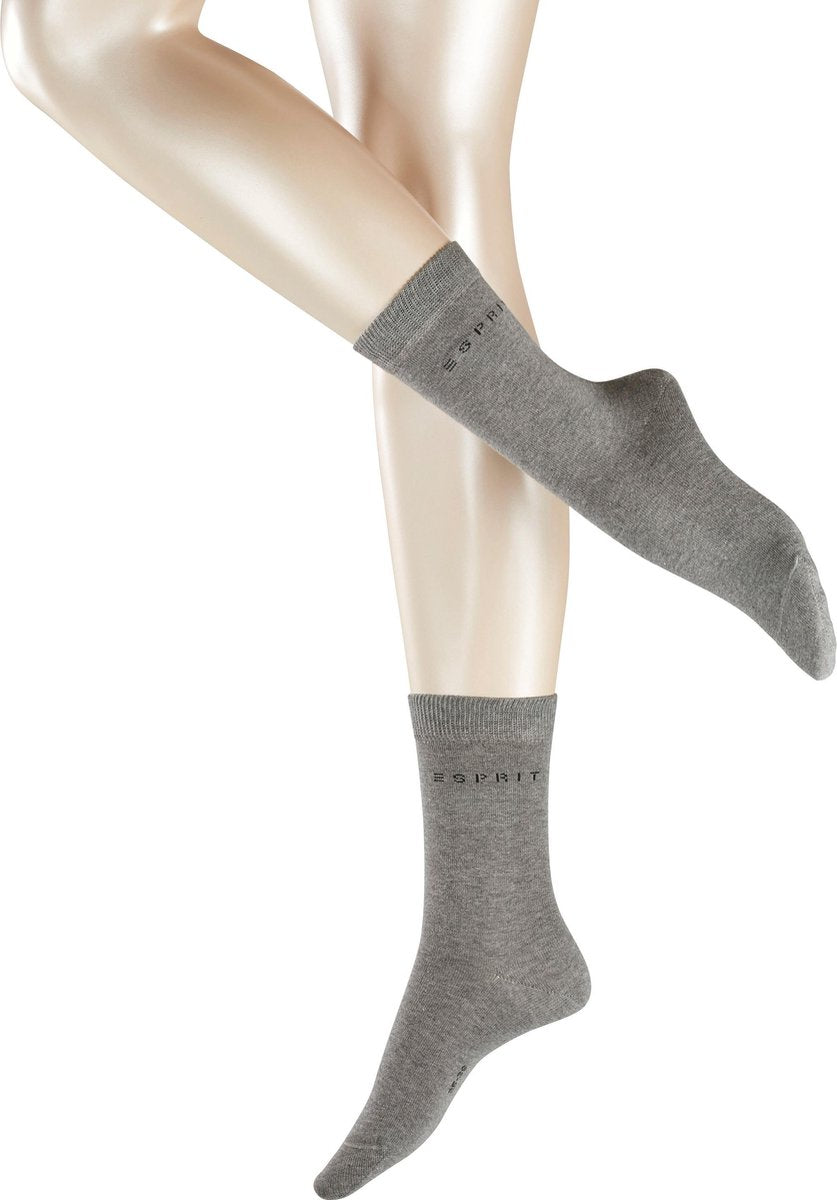 Esprit Uni sokken Dames 2 PACK 18531 - Grijs 3390 light greymel. Dames - 35-38