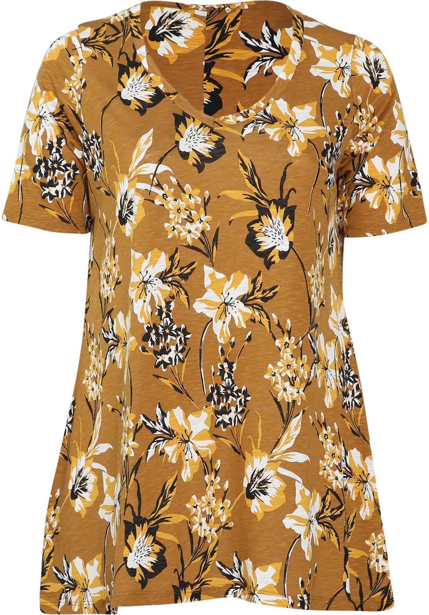 Gebreid T-shirt met bloemetjesprint