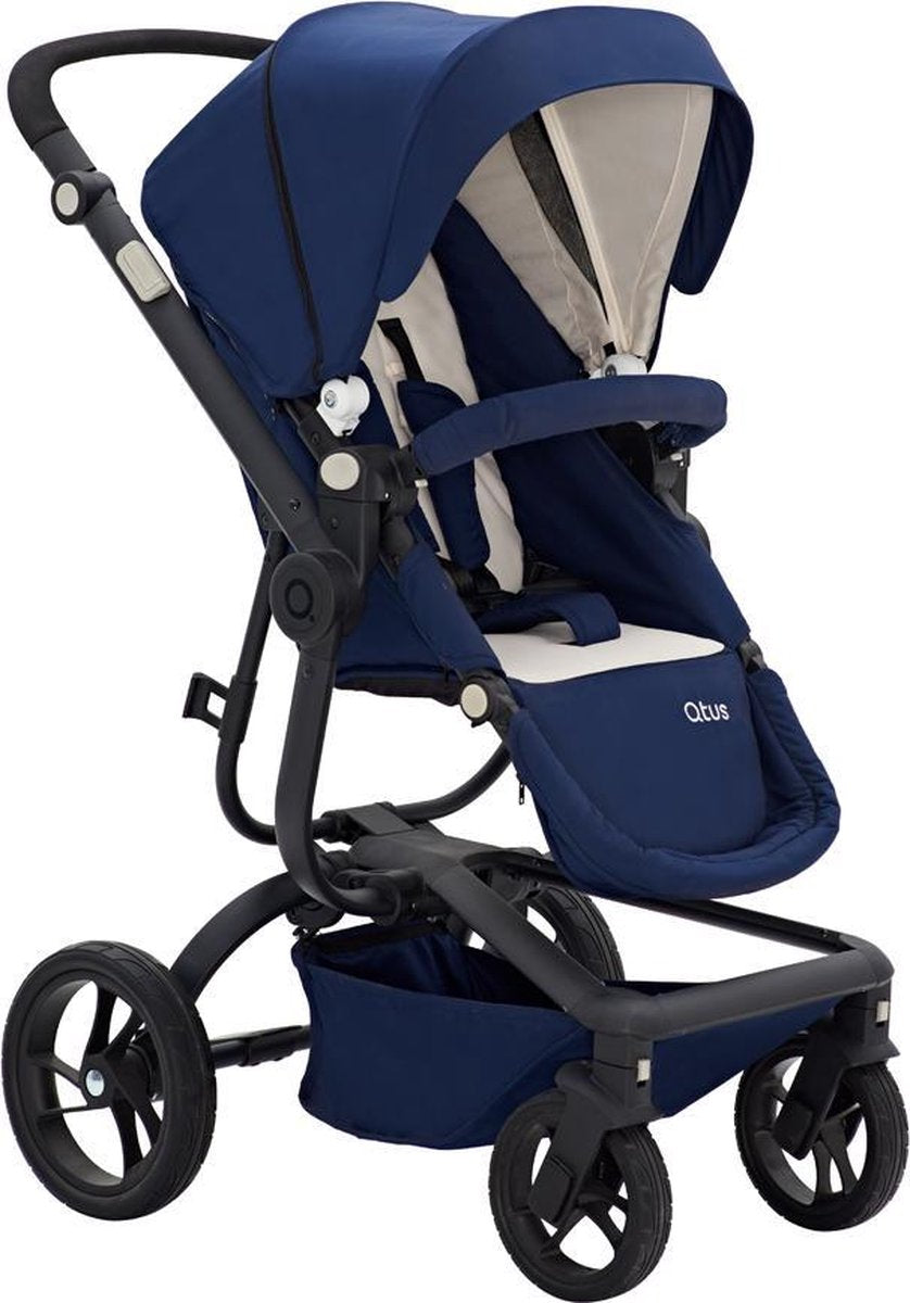 Qtus Spider Blauw - Zwart frame - All-terrain kinderwagen tot 4 jaar