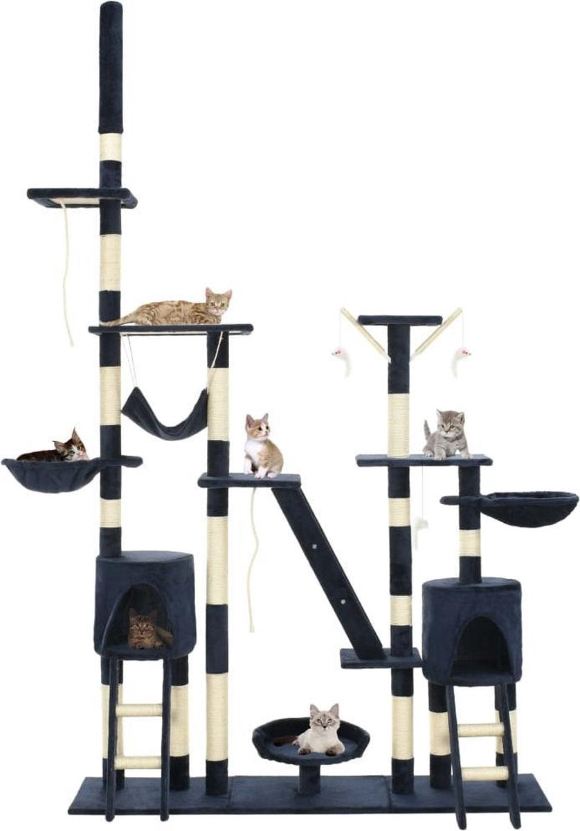 vidaXL Kattenkrabpaal met sisal krabpalen 230-250 cm blauw