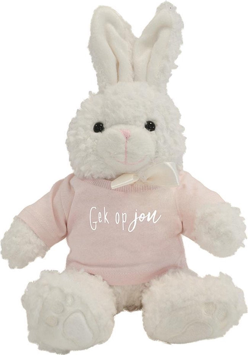 Konijnen knuffeltje met shirtje | Lichtroze