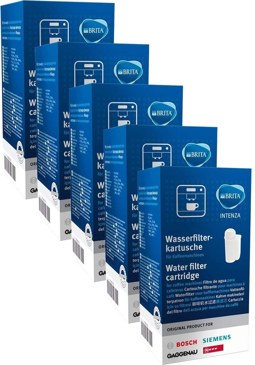 5x Brita Intenza Waterfilter - Bosch - Siemens waterfilter 00575491 / Intenza / TCZ7003 / TZ70003 / 575491
