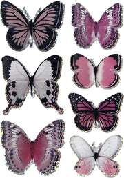 Creative 3d Stickers Vlinders Paars/roze 7 Stuks