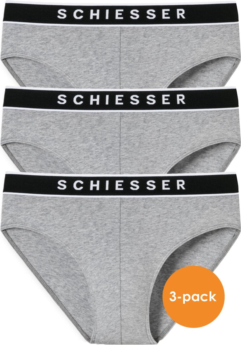 SCHIESSER 95/5 rio slips (3-pack) - grijs -  Maat: XL