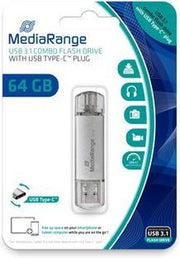 MediaRange MR937 USB flash drive 64 GB USB Type-A / USB Type-C 3.2 Gen 1 (3.1 Gen 1) Zilver