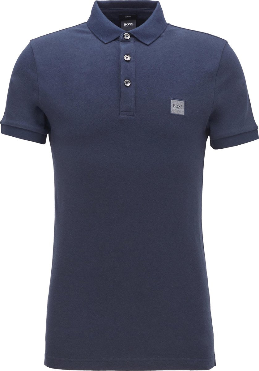 HUGO BOSS Passenger slim fit polo - stretch heren polo korte mouw - blauw -  Maat: 3XL
