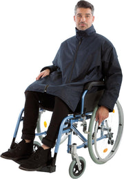 Rolstoeljas winter | Rolstoeljassen & Rolstoelponcho's | Aangepaste jas rolstoel | Donkerblauw | L