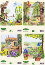 16 Tuin Taferelen - 3D Knipvel - A5 Formaat - 4 designs - Om mooie  3D kaarten of schilderijtjes te maken