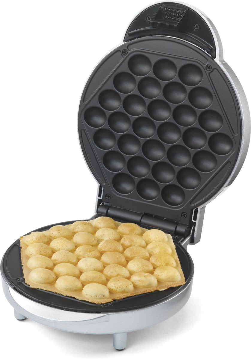Treb 99361 - Bubbel wafelmaker met indicatielampje en anti-aanbaklaag - Zilver