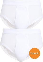 Ceceba heren slips met gulp - dubbelrib (2-pack) - wit -  Maat: M