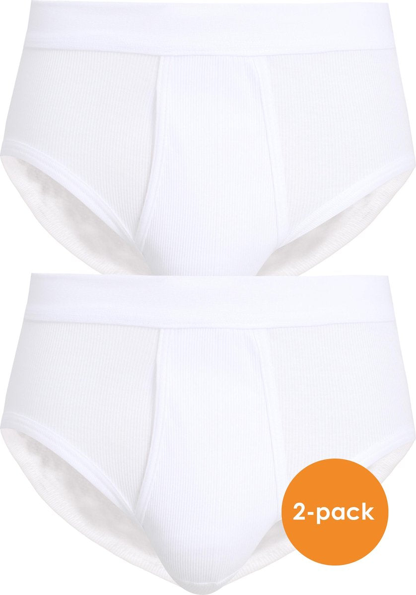Ceceba heren slips met gulp - dubbelrib (2-pack) - wit -  Maat: M