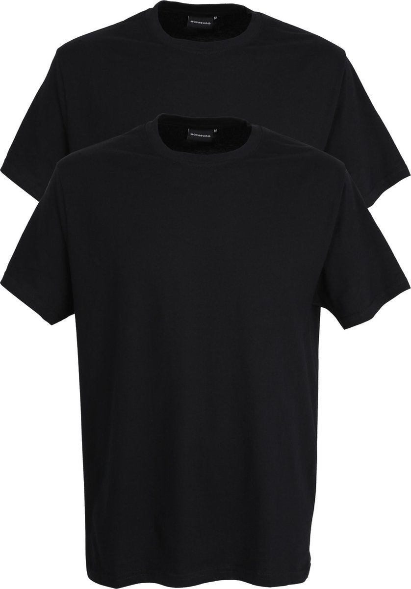 Gotzburg heren T-shirts regular fit O-hals (2-pack) - zwart -  Maat: XXL