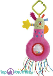 Kooky Rattles Pluche Rammelaar (Roze) 21 cm + Pluche Knuffel Vingerpop (10 cm)