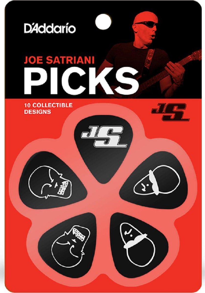 D'Addario Joe Satriani Black Plectrum 10-pack Heavy 1.00 mm
