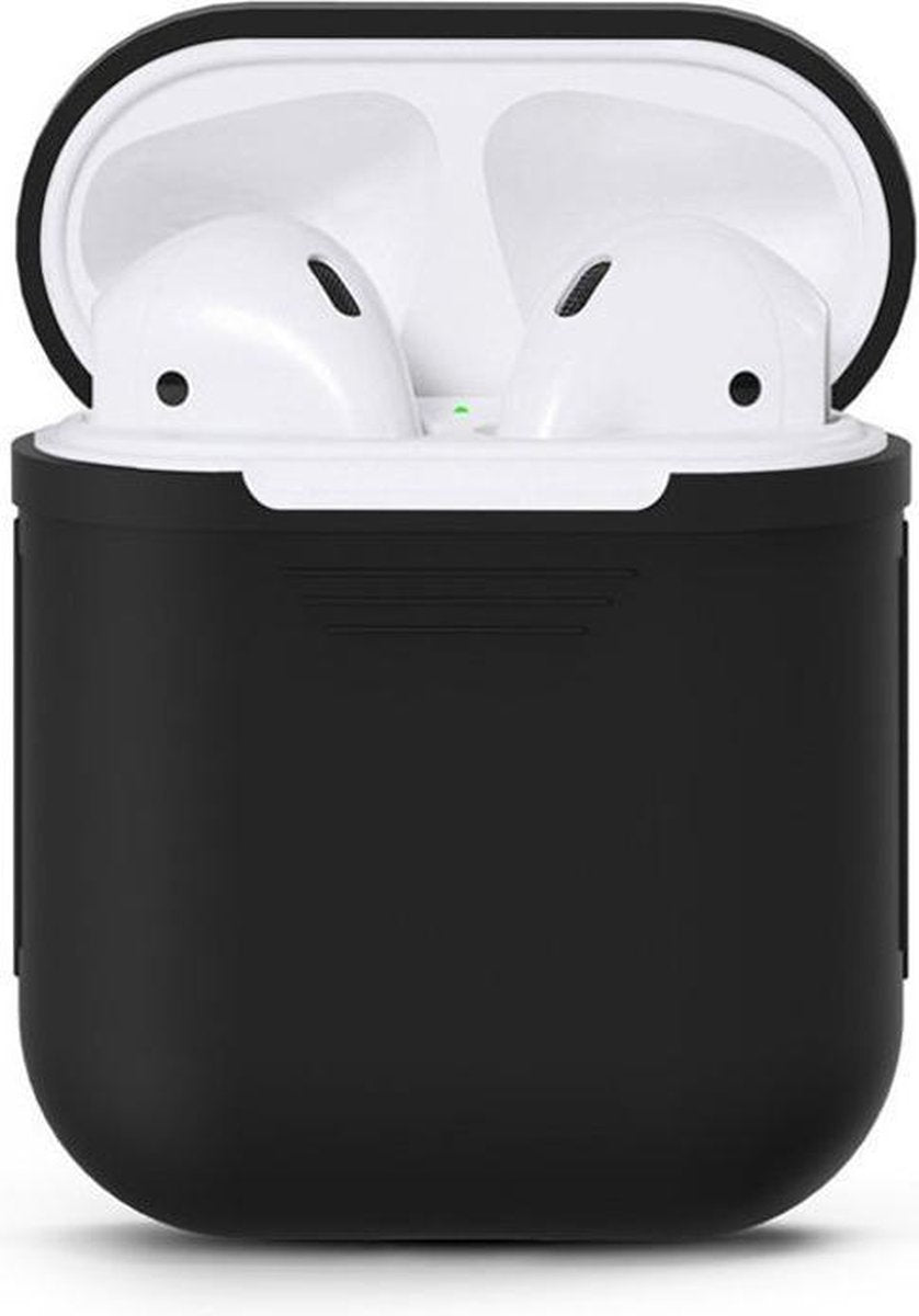 Voordeelset 2 stuks Airpods Silicone Case Cover Hoesje voor Apple Airpods - Zwart / Wit