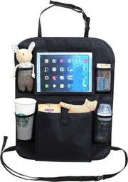 Auto organizer met tablethouder - Autostoel organiser met tabletvak - iPad houder auto – Zwart