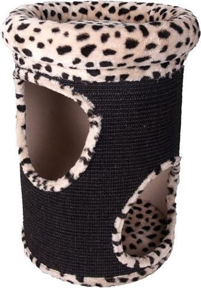 Flamingo  Krabton Cheeta Big Cat - Zwart/Beige - 37 x 37 x 58cm