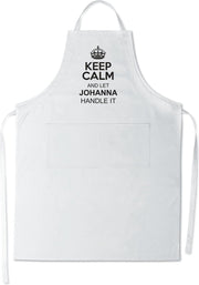mijncadeautje - Kochschürze - Grillschürze - Keep Calm - mit Wunschname- weiss