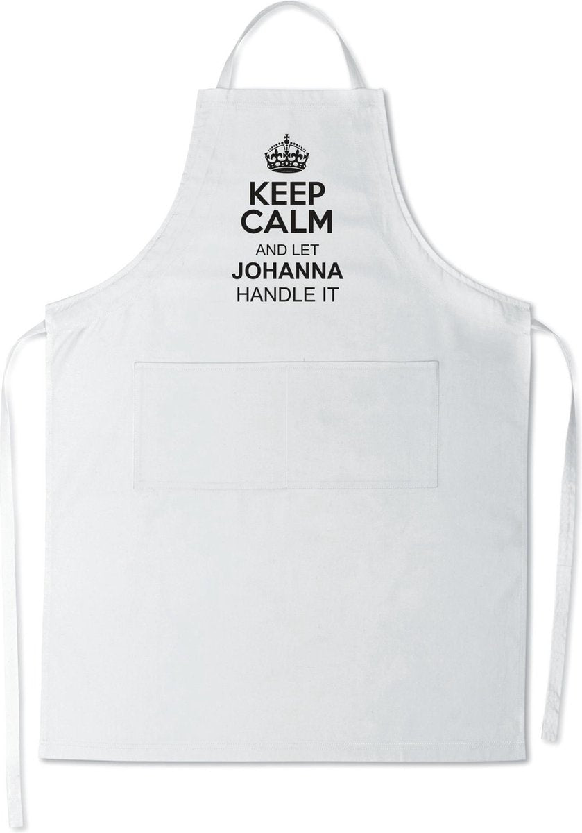 mijncadeautje - Kochschürze - Grillschürze - Keep Calm - mit Wunschname- weiss