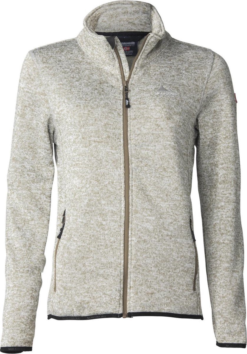 NordBerg dames vest Babs taupe gemêleerd kort - maat S