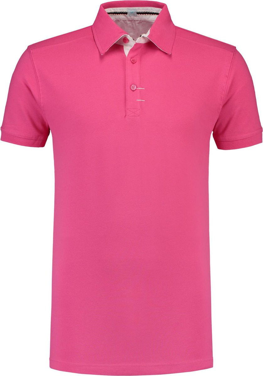 L&S Polo Contrast Cot/Elast SS for him