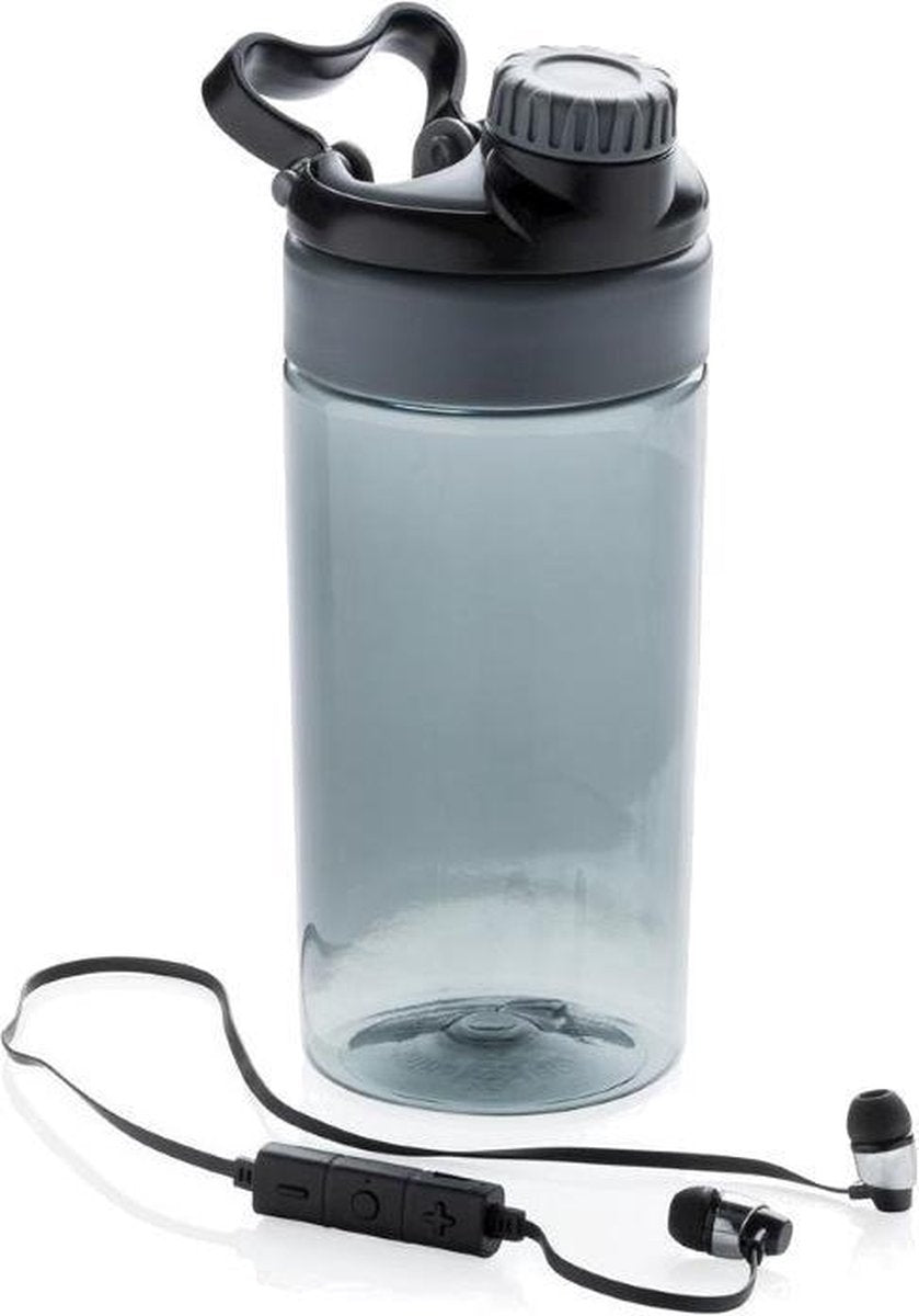 Xd Collection Sportfles Met Bluetooth Oortjes 500 Ml Antraciet