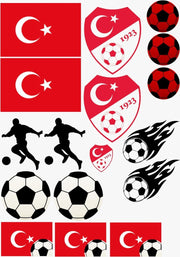(Auto)Raamsticker EK voetbal A4 Turkije - Versiering rood / wit - Turkije - EK voetbal - Raamdecoratie voetbal - rood wit - voetbalsupporter - raamsticker Turkije - voetbal zomer - stickers