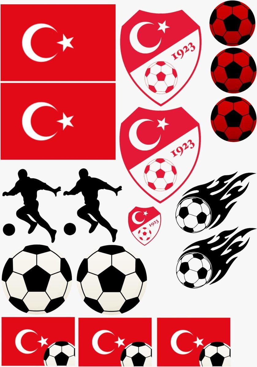 (Auto)Raamsticker EK voetbal A4 Turkije - Versiering rood / wit - Turkije - EK voetbal - Raamdecoratie voetbal - rood wit - voetbalsupporter - raamsticker Turkije - voetbal zomer - stickers
